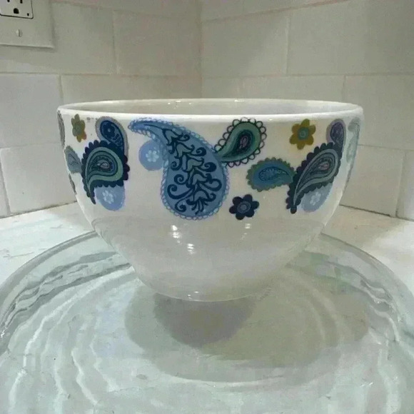 Royal Norfolk Stoneware White Blue Paisley Cereal Soup Noodle Bowl Replacement - Picture 1 of 9